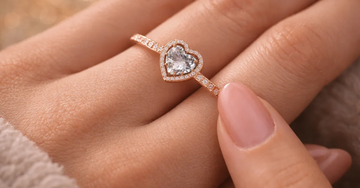 Oogverblindend hartvormige diamanten ring