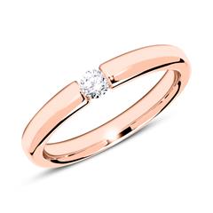 Verlovingsring 14 karaat roségoud diamant 0,10 ct