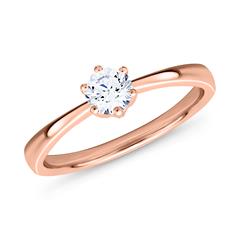 Verlovingsring 14 karaat roségoud lab grown diamant