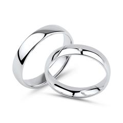 Trouwring 14 karaat witgoud diamant