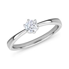 Verlovingsring 14 karaat witgoud diamant 0,25 ct
