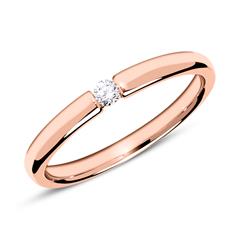 Verlovingsring 14k rosegoud diamant