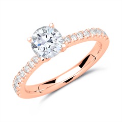 Ring 18 karaat rosegoud diamanten