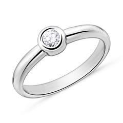 Verlovingsring 18 karaat witgoud diamant