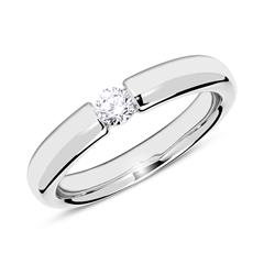 Verlovingsring 18 karaat witgoud diamant 0,15 ct