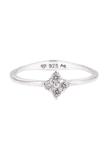 Elli verlovingsring 925 zilver lab-diamant bloem
