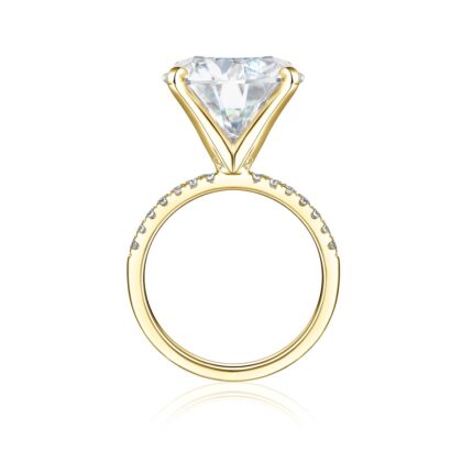 Finesse verlovingsring 18k geelgoud moissanite rond