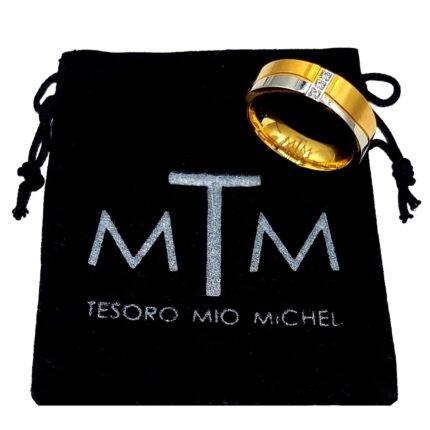Tesoro Mio Michel verlovingsring edelstaal bicolor met 3 CZ