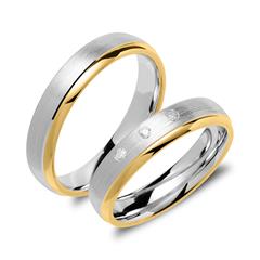 Trouwringen sterling zilver deels verguld