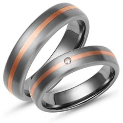 Trouwring titanium met gouden inleg