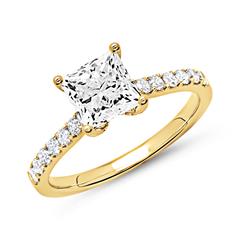 Verlovingsring 14 karaat goud diamanten