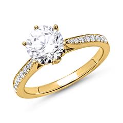 Verlovingsring 14-karaat geelgoud diamanten