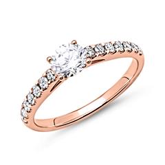Verlovingsring 14 karaat roségoud diamanten