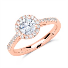 Verlovingsring 14 karaat roségoud diamant