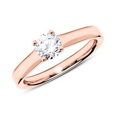 Verlovingsring 14k roségoud diamant