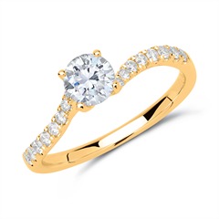 Verlovingsring 18 karaat goud diamanten