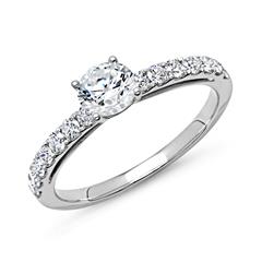 Verlovingsring 18 karaat witgoud diamanten