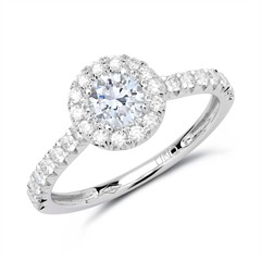 Verlovingsring 18 karaat witgoud diamanten