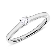 Verlovingsring 14 kt witgoud diamant 0,15 ct