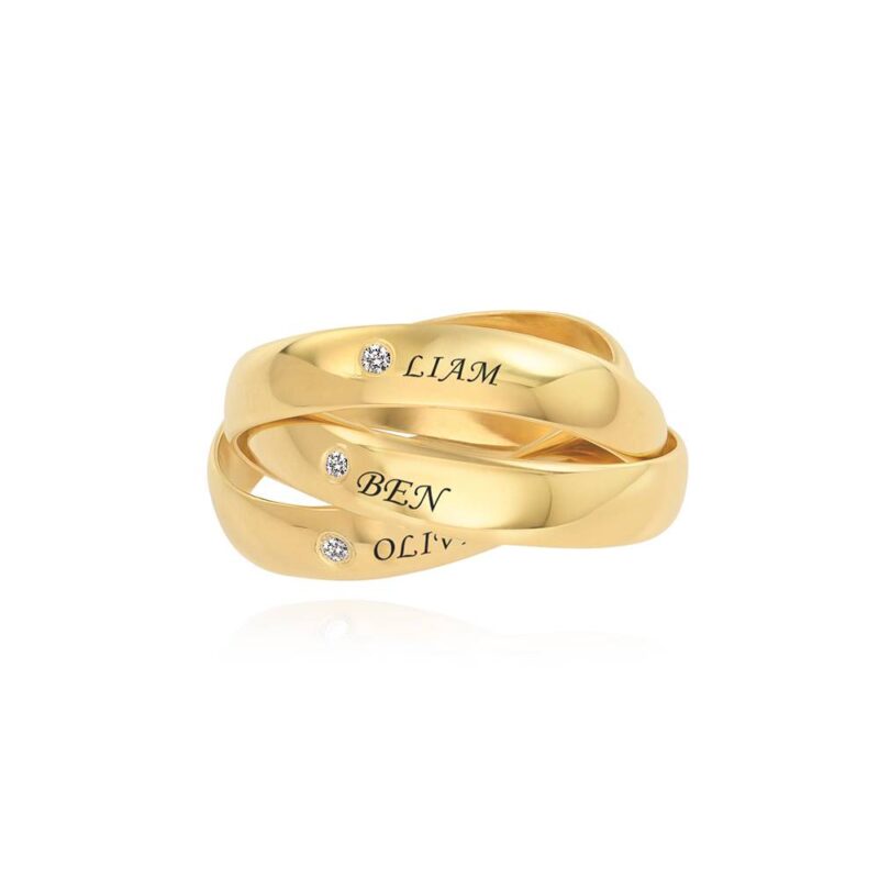 Charlize Russische Ring met Diamanten in Goud Vermeil