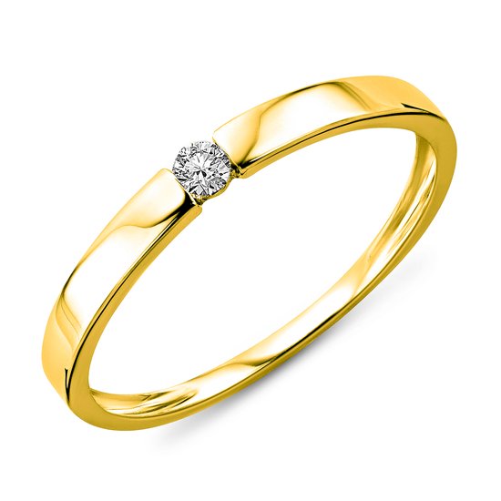 Miore Pure ring 14 Karaat geelgoud diamant rond